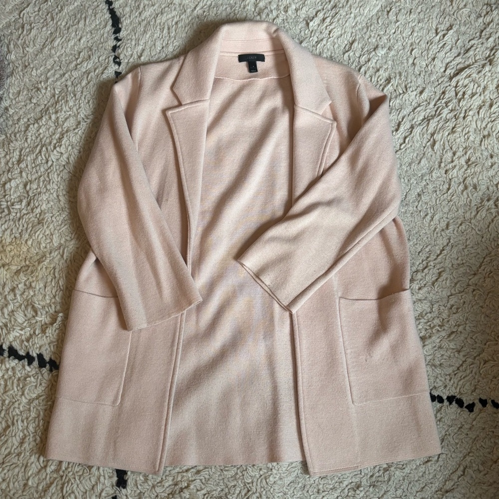 J. Crew Light Pink Eloise sweater-blazer